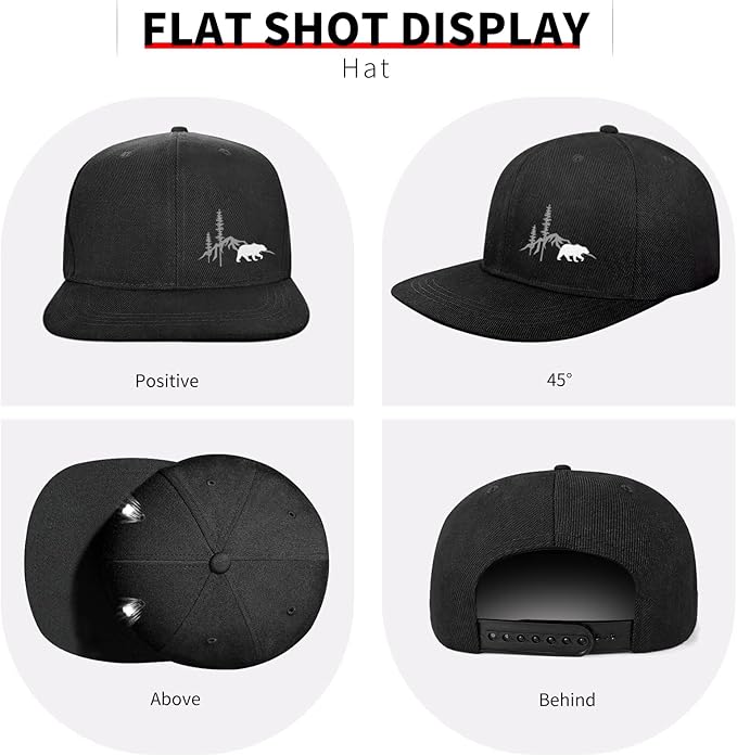 Snapback Hats for Men Mens Hats Flat Bill Snap Backpack Fitted Trucker