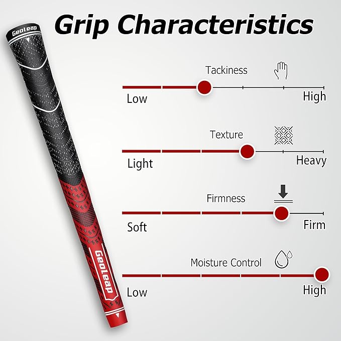 Geoleap Golf Grips Set of 13- Grips with Tapes and Grips with All Repair Kits for Choice,Hybrid Golf Club Grips All Weather Contral, High Feedback & Traction Golf Grips for Men and Women.