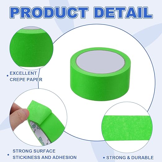 MECCANIXITY Masking Tape 1.8 Inch x 21 Yard Painter's Tape Green Paint Tapes - Image 3