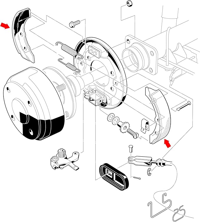 10L0L Golf Cart Brake Shoes Kit for Club Car DS & Carryall 1981-1994 OEM 101146302 101880701, EZGO XI-Serial 1983-1986, Yamaha G1 1978-1980, etc