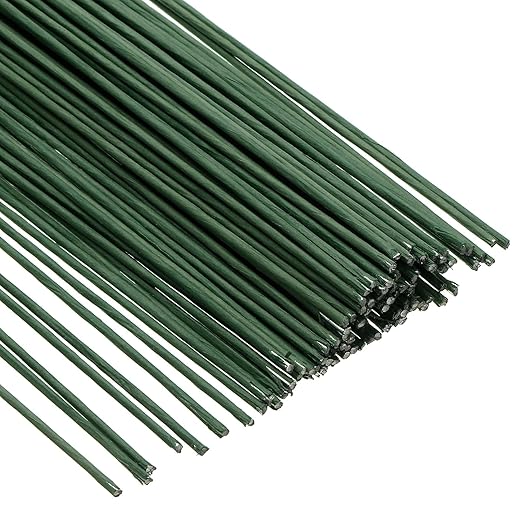 PATIKIL 16 Gauge 16" Floral Stem Wire, Dark Green - Image 4