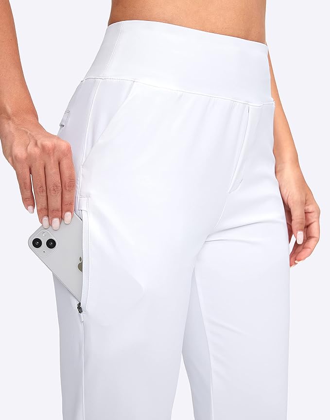 YYV Women's Golf Pants Stretch Work Ankle Pants High Waist Dress Pants with Pockets for Yoga Business Travel Casual