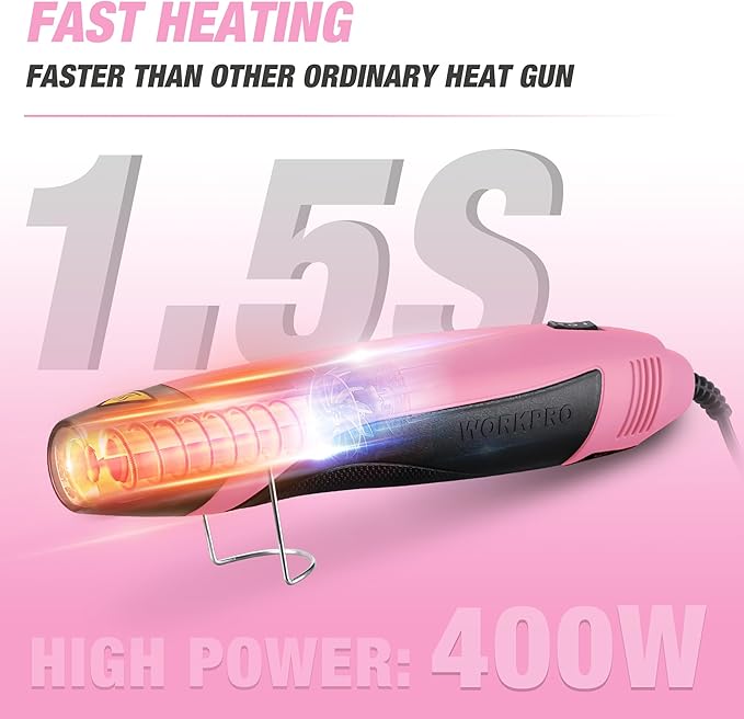 WORKPRO Heat Gun, 400W Mini Hot Air Gun - Image 5