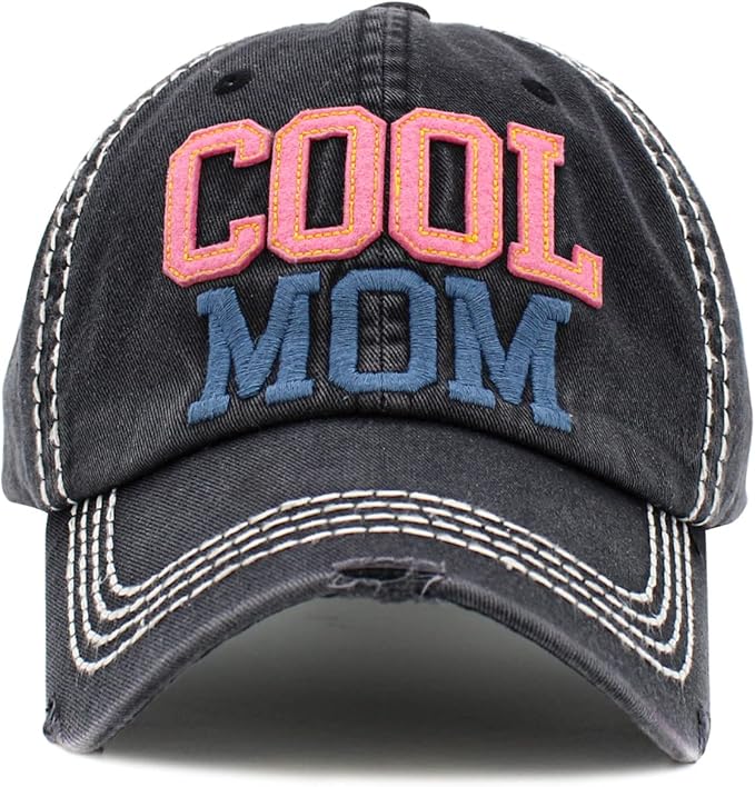 Funky Junque Distressed Vintage Baseball Cap - Embroidered Patch Women's Hat - Holiday, Lifestyle & Patriotic Designs
