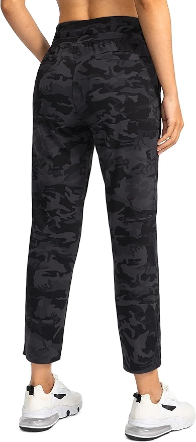 Soothfeel Women's Pants with 4 Pockets 7/8 Stretch High Waisted Sweatpants Travel Athletic Work Golf Pants for Women