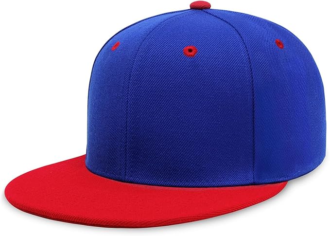 CHOK.LIDS Flat Bill Visor Classic Snapback Hat Blank Adjustable Brim High Top End Trendy Color Style Plain Tone Baseball Cap