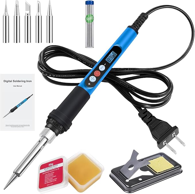 Soldering Iron Kit, 90W 110V Fast Heat up LCD Digital Soldering Gun kit by ANBES