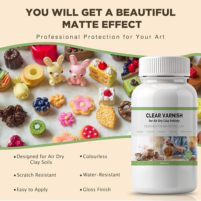 120ml Air Dry Clay Varnish - Image 2