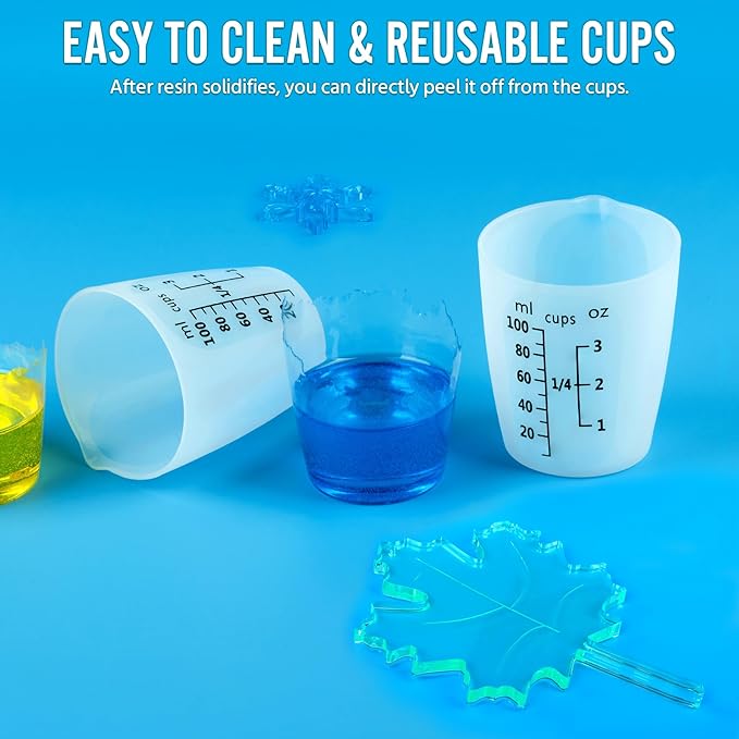 10Pcs Silicone Resin Mixing Measuring Cups 100ml - Image 7