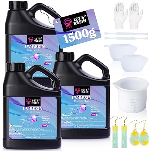 LET'S RESIN UV Resin, 1500g Odorless, Low Shrinkage, by LETSRESIN