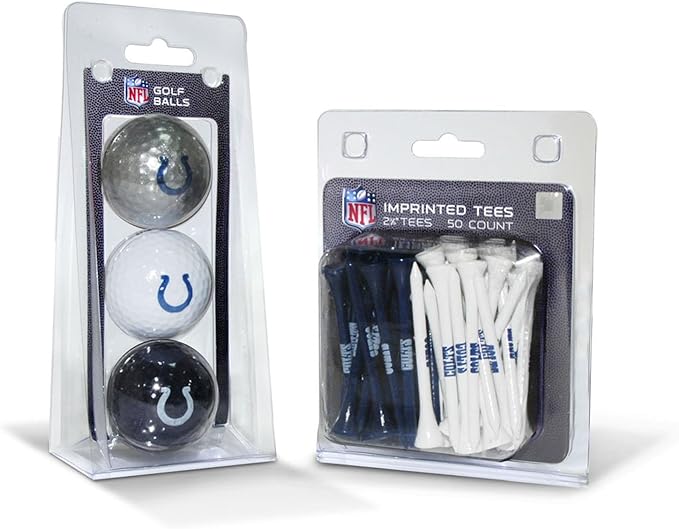 Team Golf NFL Kansas City Chiefs 3 Golf Balls and 50 Golf Tees Logo Imprinted Golf Balls (3 Count) & 2-3/4" Regulation Golf Tees (50 Count), Multi Colored