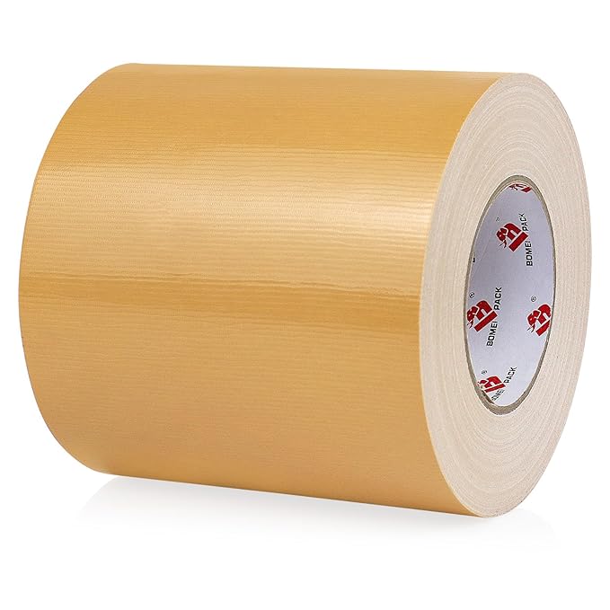 BOMEI PACK 6" Tan Beige Duct Tape 6 Inch, Heavy Duty Light Brown Wide Roll Tape by BOMEIPACK