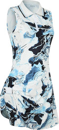 Womens Sleeveless Golf Tennis Dresses with Inner Shorts＆Pockets for Workout Exercise