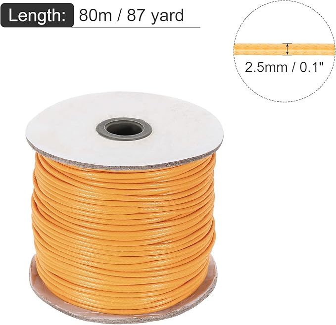MECCANIXITY Waxed Cord 2.5mm Waxed Polyester Cord 87 Yard Wax String - Image 2