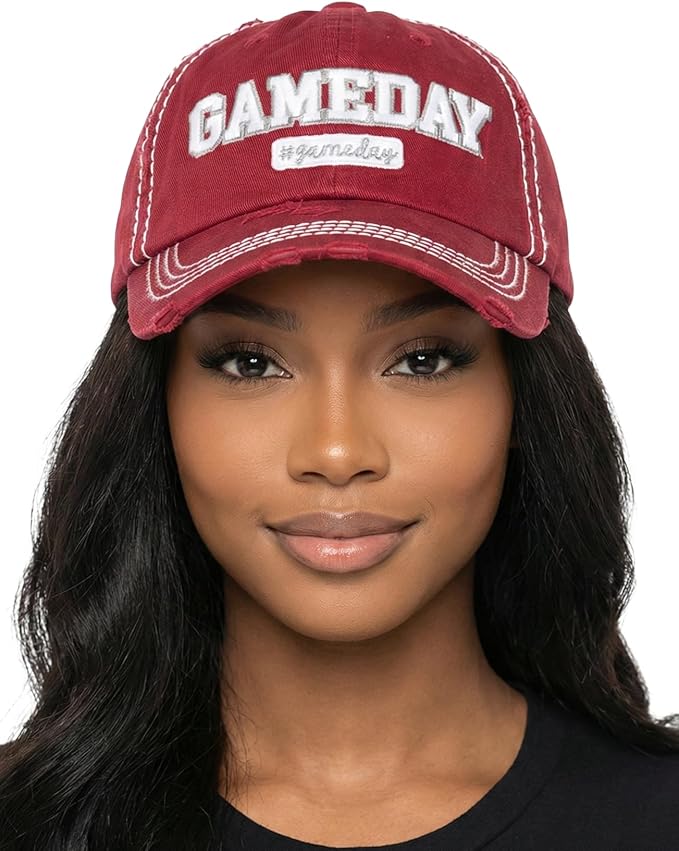 Funky Junque Distressed Vintage Baseball Cap - Embroidered Patch Women's Hat - Holiday, Lifestyle & Patriotic Designs