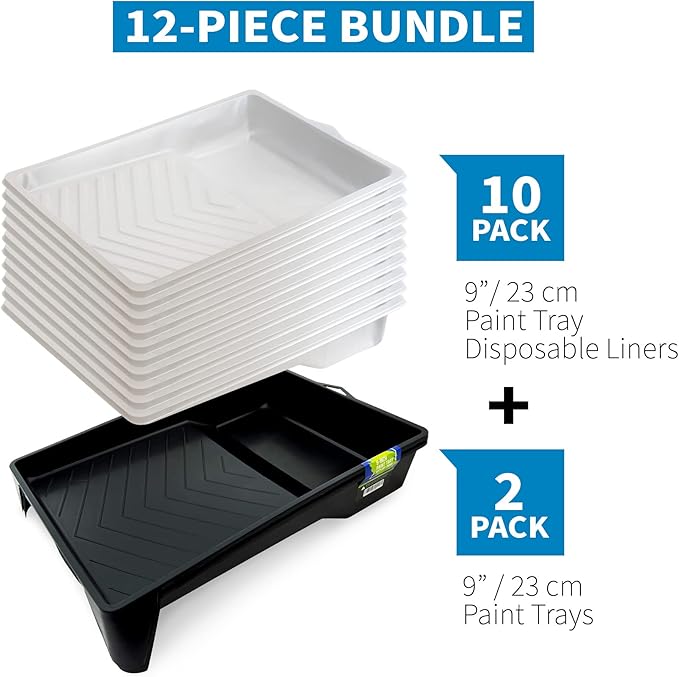 Precision Defined Paint Trays, Paint Roller Trays Liner, Plastic Paint Pan - Image 2