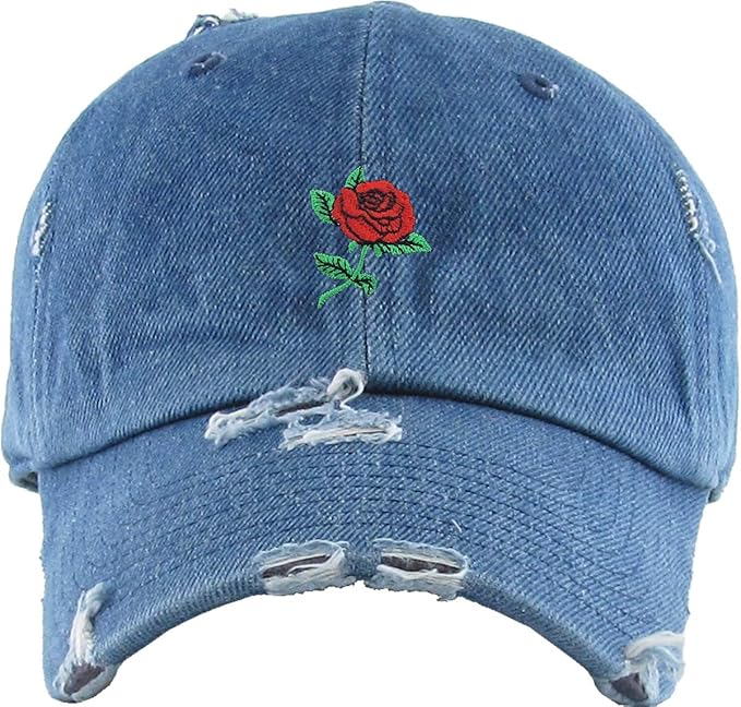 Rose Flowers Love Good Vibes Men Women Dad Hat Baseball Cap Adjustable Unisex