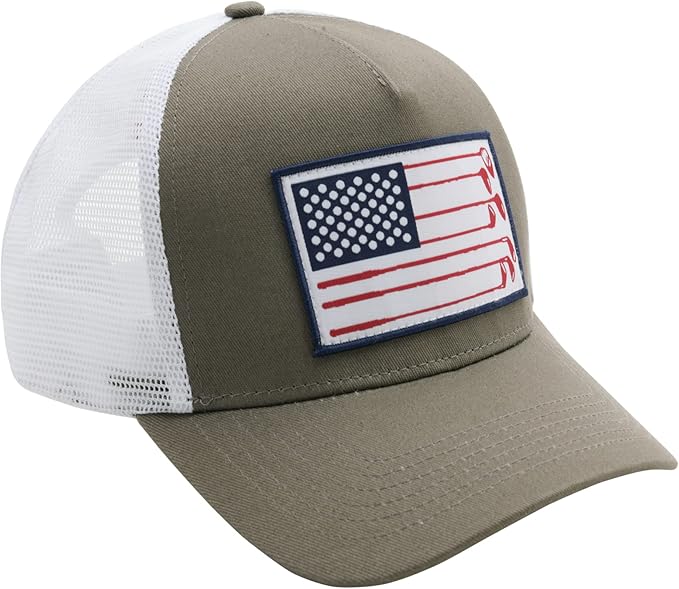 American Golf USA Flag Trucker Hats Lucky Golfing Mens Cap Embroidered Patch Mesh Back Snapback Hat - Great Gifts for Golfer