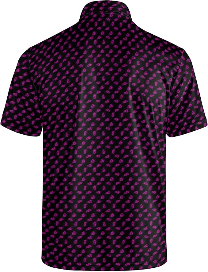 Golf Polo Shirts for Men Funny Print Short Sleeve Golf Shirts Performance Golf Polos