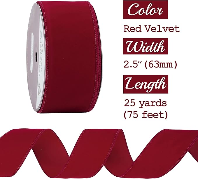 MEEDEE Red Velvet Ribbon - Image 2