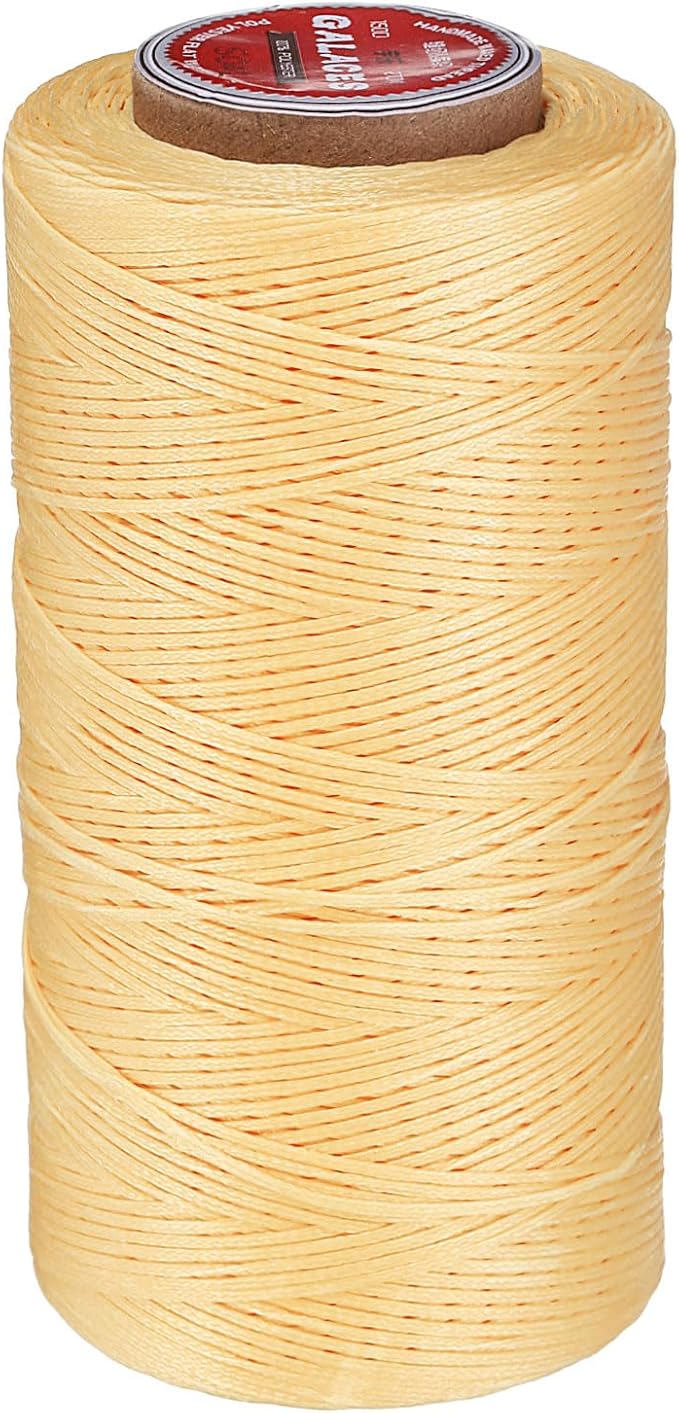 uxcell Flat Leather Sewing Waxed Thread, 270m / 295 Yards Polyester Wax String by uxcell