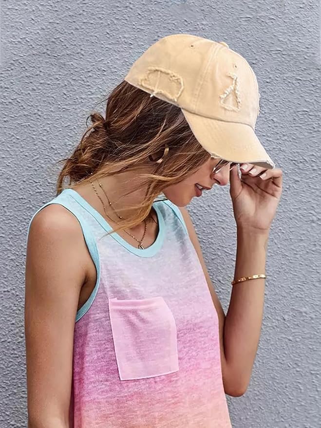 Unisex Ripped Distressed Denim Ring Baseball Cap Hip Hop Vintage Dad Hat Adjustable
