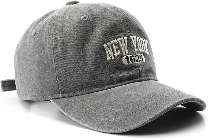 New York Hat Washed Baseball Cap Unisex Sun Hat Adjustable Trucker Cap