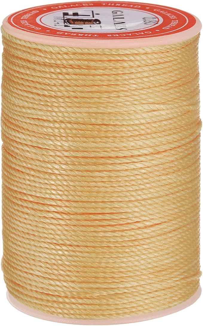 uxcell Round Leather Sewing Waxed Thread, 55m / 60 Yards Wax Polyester String by uxcell