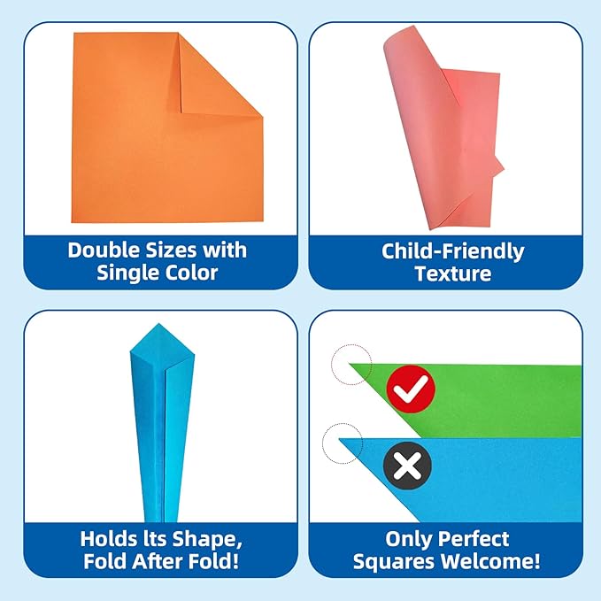 Origami Kit for Kids | 220 Sheets 6x6 Inch Origami Paper in 10 Colors & - Image 3