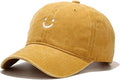 Smile Face Baseball Cap Vintage Distressed Low Profile Unstructured Cotton Dad Hat Adjustable for Women Men