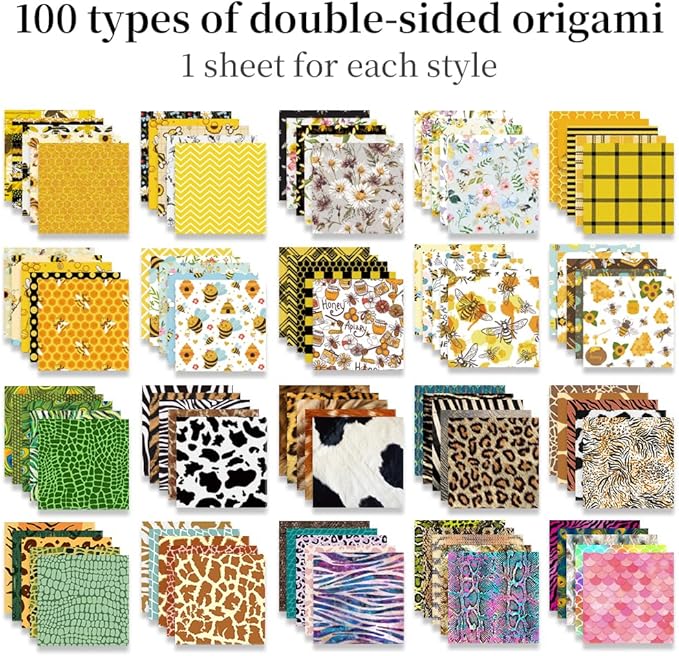 Origami Paper Kit Dobule Sided 100 Sheets 100 Colors 6 Inch Japanese Chiyo - Image 3