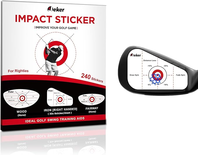 Golf Impact Tape - High-Resolution Strike Stickers for Iron, Wood & Fairway Clubs, Non-Residue, Swing Training Aid Impact Labels