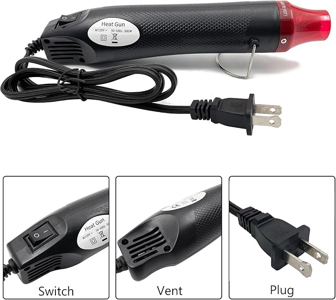 Heat Gun, Mini Hot Air Gun for DIY Crafts Portable Heat Air Gun Tool for - Image 4
