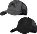 2 Packs American Flag Trucker Hats USA hat for Men and Women Outdoor Mesh Snap Back Adjustale Baseball Cap for Daily Use