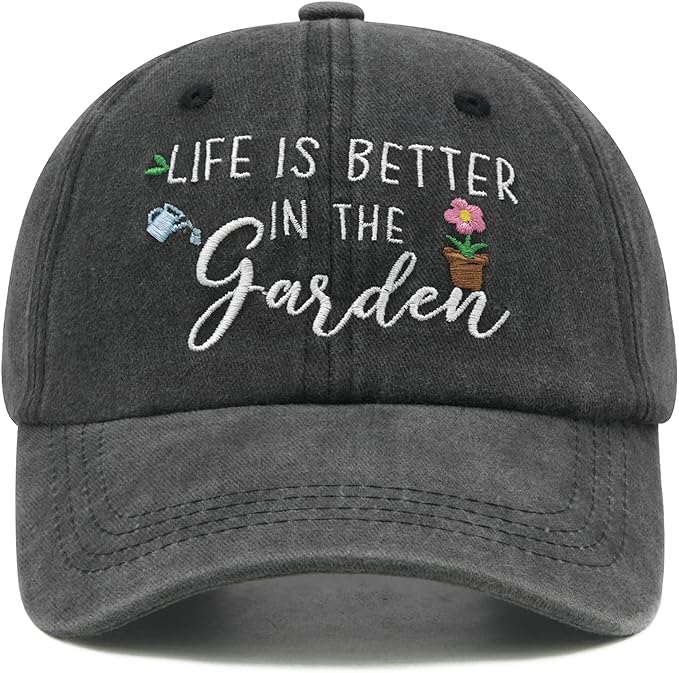 Gardening Gifts for Women, Gardening Hat, Mothers Day Plant Gift for Mom Grandma, Adjustable Embroidered Baseball Cap