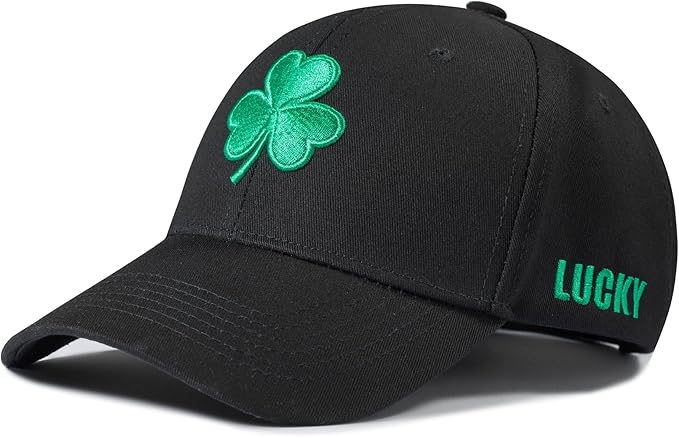 St Patricks Day Hat, Shamrock Baseball Cap for Men & Women, Lucky Hat, Adjustable Fit, Irish Clover Accessories