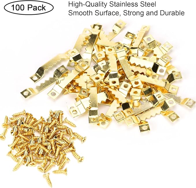 Small Sawtooth Picture Hangers 100 Pack Steel Sawtooth Hangers - Image 2