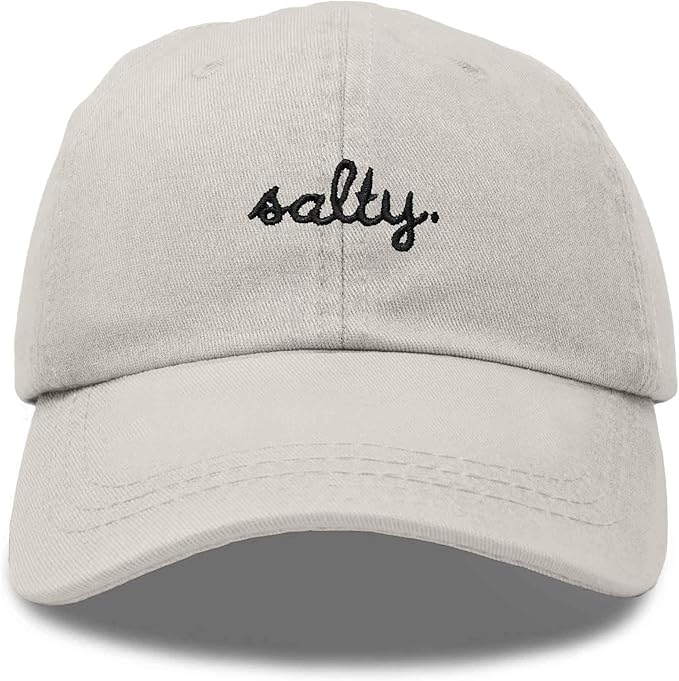 DALIX Salty Embroidered Cotton Beach Baseball Cap Adjustable Dad Hat Womens