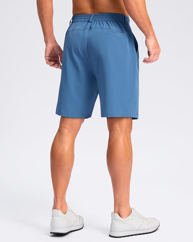 Pudolla Men's Casual Shorts 7"/9"/5" Lightweight Golf Shorts with 3 Pockets Stretch Quick Dry Comfy Work Shorts