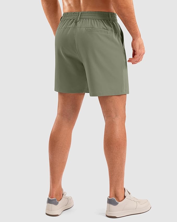 Pudolla Men's Casual Shorts 7"/9"/5" Lightweight Golf Shorts with 3 Pockets Stretch Quick Dry Comfy Work Shorts
