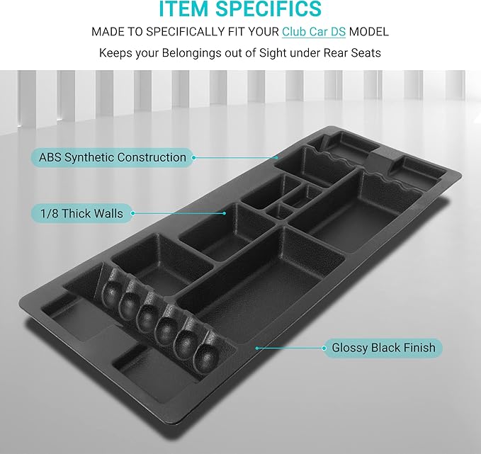 10L0L Golf Cart Under Seat Storage Tray Fits EZGO TXT, RXV, Club Car DS, Club Car Precedent, Yamaha G29, Electric Vehicle with Original Trojan Battery Underseat Organizer Container Holder Plate