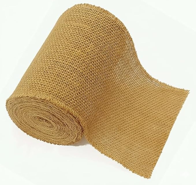 3-Pack Burlap Fabric Ribbon Natural Roll DIY Tree Protector Wrap Plant Bandage - Image 3