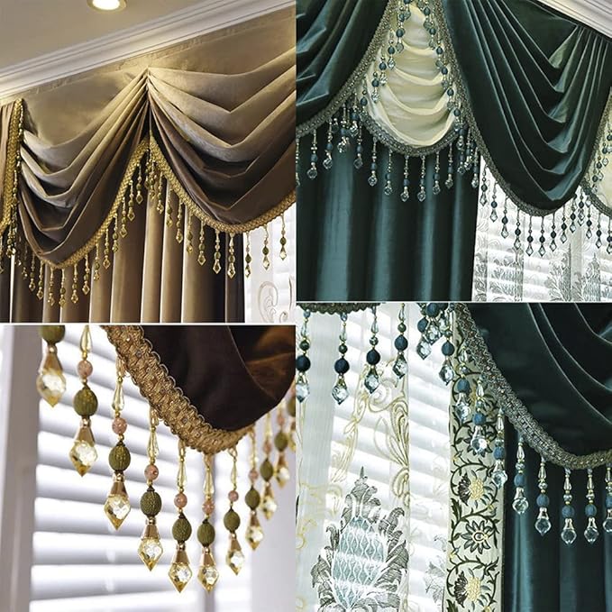 3yards Beading Fringe Trimming Long Beads Tassel Curtain Trim Ribbon Trim - Image 4