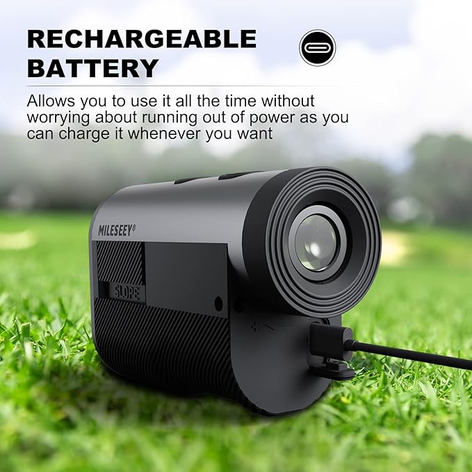 Mileseey GPF12 Golf Rangefinder with Slope - 1100 Yards Laser Range Finder with 7.5° Wide View, Golf Scope Distance Finder 6X Magnification 0.1s Flag Pole Locking Vibration USB C Rechargeable