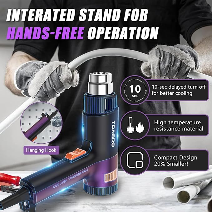 A Nice Heat Gun, Compact but Powerful, Variable Temp Control 122℉~1202℉ - Image 5
