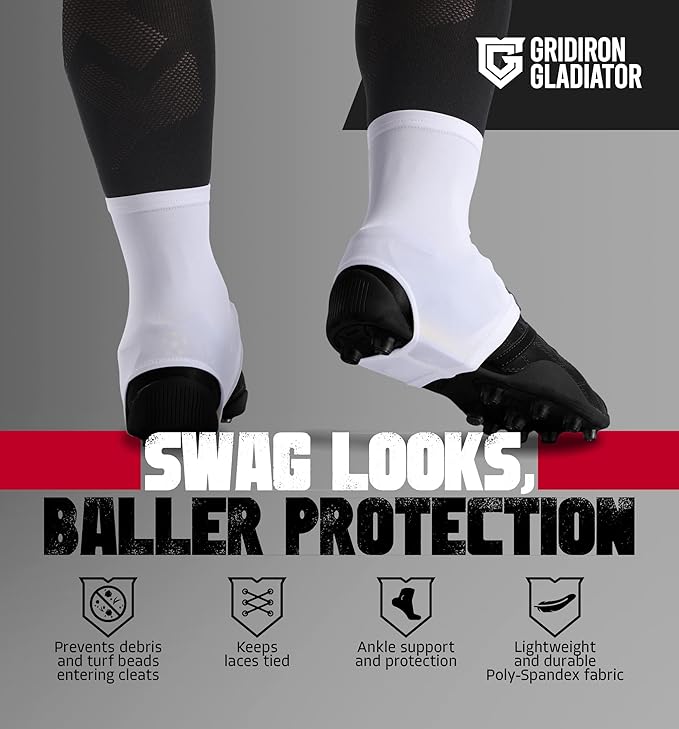 Gridiron Gladiator Cleat Covers - Football Spats - Football Cleat Cover - Cleat Spats for Soccer, Baseball & Softball