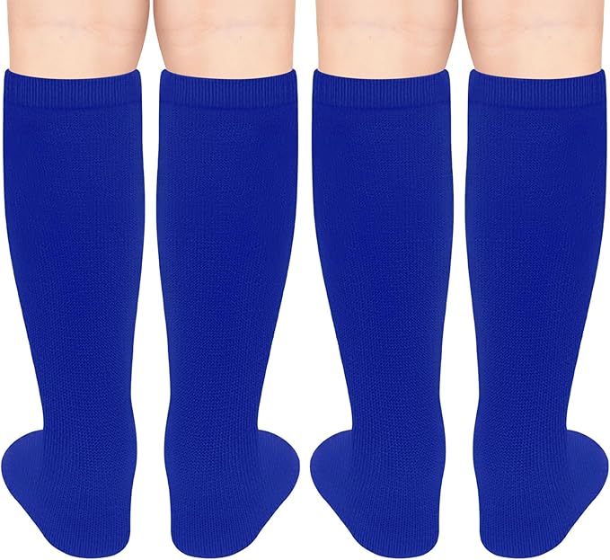 Sarfel Kids Soccer Socks Toddler Soccer Socks Girls Boys Soccer Socks Kids Tube Socks with Stripes Toddler Knee High Socks