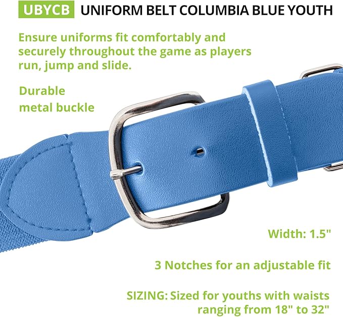 Champion Sports Baseball & Softball Belt – Stretch Fit Uniform Belt for Youth & Adult Players, Multiple Colors