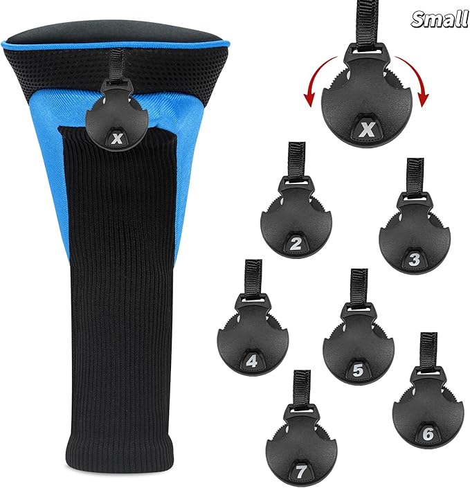 Golf Club Head Covers for Woods 3/4/5/6 Pieces Long Neck Mesh Sports Golf Club Headcovers Set with Interchangeable No. Tags 3 4 5 6 7 X Golf Accessories for Men Women