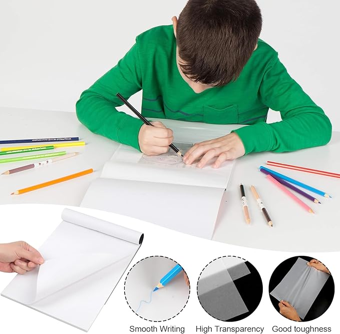 120 Sheets Tracing Paper for Drawing, 8.5”x 11” Trace Paper, Translucent Vellum - Image 3